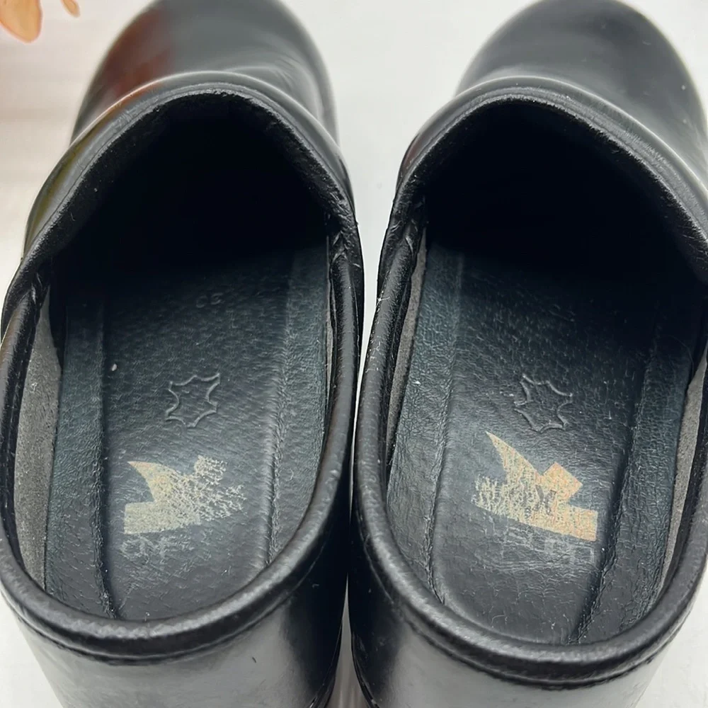 Dansko Black Leather Clog Sz 36. DAN1229D - Picture 4 of 8